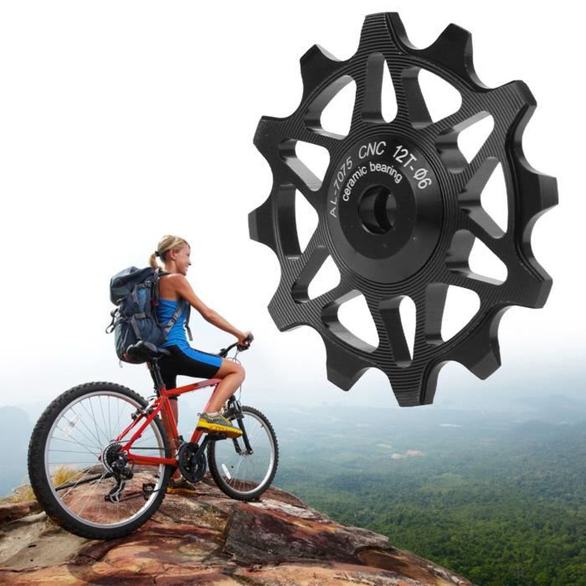 Poulie Dérailleur 10T 17T Buachois Poulie De DéRailleur ArrièRe De VéLo, Roue à Rouleaux De Poulie Durable Vélo