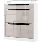 Meuble à Chaussures Fiesta - Blanc Mat-Gris Sable - 2 Abattants - 1 Tiroir - 16 Paires de Chaussures