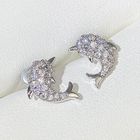 LE COIN COQUIN Boucles d'oreilles dauphin LCC® Or blanc Délicates et compactes Cadeau festif