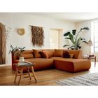 LISA DESIGN Onyx - canapé modulable d'angle droit 5 places - en tissu - Rouille