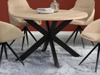 VENTE-UNIQUE Table à manger TILKI - 4 personnes - MDF & Métal - Chêne et Noir