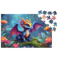 Puzzle en bois pour Toute la Famille - Série Secret Stories - Dragon - 34 x 22,5cm - 150 Éléments - Milliwood