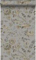 Origin Wallcoverings papier peint fleurs taupe et marron - 53 cm x 10,05 m - 326125