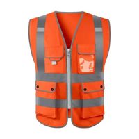 XL-chest 120cm - Orange - Gilet de sécurité haute visibilité pour hommes, moto de vélo avec sangles réfléchis