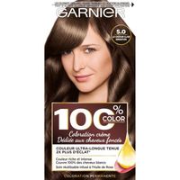 Coloration Permanente 100% Color GARNIER - Cheveux Foncés 5.0 - Le Chatain Clair Sensation