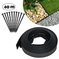 Bordure de pelouse en plastique flexible LZQ - Noir - 40m