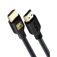 PowerBear Câble HDMI 4K de 0,3 m | Haute vitesse, en nylon tressé et connecteurs plaqués or, 4K  60Hz, Ultra HD, 2K, 1080P