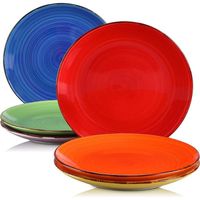 vancasso Série Bonita, 6 Pièces Assiette Plate à Dîner, Grande Assiette en Céramique, 26.7cm - Collection colorée