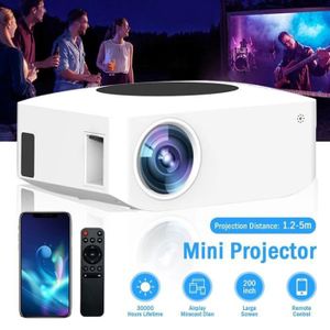 Vidéoprojecteur VIDEOPROJECTEUR Mini Vidéoprojecteur HD1080P sans fil pour le Cinéma à DomicileLecteur vidéo Multimédia - Blanc