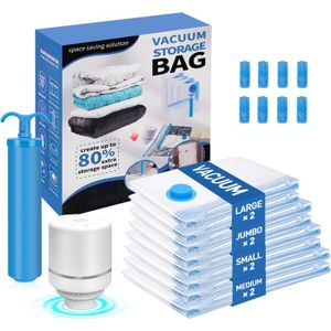 6 Sacs De Rangement Sous Vide (3x110x80 Cm + 3x80x60 Cm) Avec Zip, Pour Vêtements Et Couettes – Idéal Dressing, Valise, Déménagement – Opaza