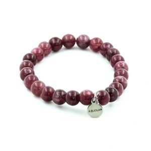 Lot De 20 Perles En Lépidolite Naturelle 8mm - Pierre Violette, Neuf, Création Bijoux