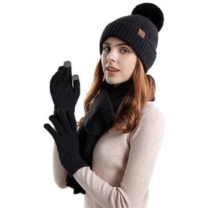 Ensemble écharpe Et Gants Femme En Tricot Ultra Doux - Toucher Cachemire, Fonction Tactile Doigts, Pour L'hiver - 11