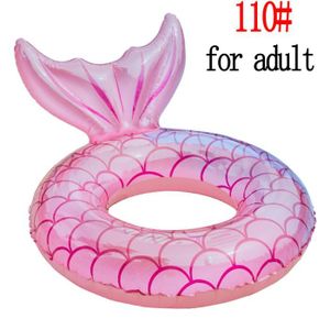 BOUÉE - BRASSARD 110 cm - Anneau de natation gonflable pour adultes, piscine flottante, dossier de sirène, jouets de fête sur