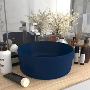 LAVABO - VASQUE Lavabo à poser Lave Main - Vasque à Poser - Bleu foncé mat - Céramique