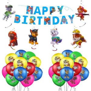 Patrouille Anniversaire, Ballons 33pcs, Decoration Anniversaire Pat  Patrouille 4 Ans, Décoration de Fête D'anniversaire, Happy Birthday  Bannière Fête