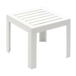 TABLE DE JARDIN  Table basse - GROSFILLEX - Miami - Blanc - 40x40 -