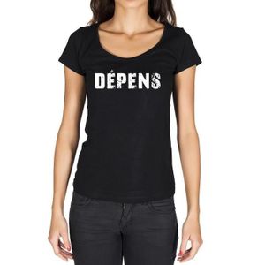 T-SHIRT Femme Tee-Shirt Dépens T-Shirt Vintage Noir