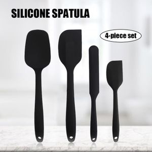 SPATULE - MARYSE Noir -4 pcs spatules en silicone de qualité alimen