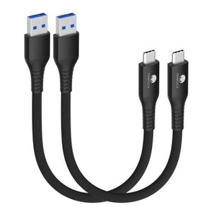 CÂBLE TÉLÉPHONE 2Pack Usb C Câble 20Cm-0.2M Type C Câble Android A