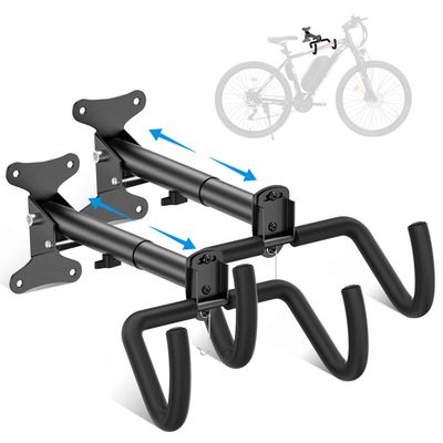 Wiltec Range-vélo Mural Pliable Pour 3 Bicyclettes Et 2 Casques - 824 X 180 X 136 Mm Capacite Totale 95 Kg Largeur De Roue Max 90 Mm En Acier Et Plastique Rack A Velo Support Rangement 85290888