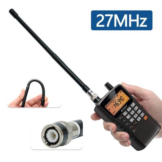Antenne CB 27MHz Souple Avec Base Magnétique - Connecteur BNC, Câble RG58 De 3m - Pour Radio CB Portable (type Cobra)