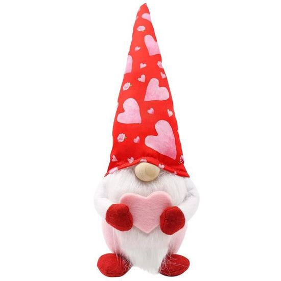 Décoration de Saint Valentin Scandinave Tomtes Gnomes Poupées en peluche avec chapeau rayé Ornement Mariages Figurine de table