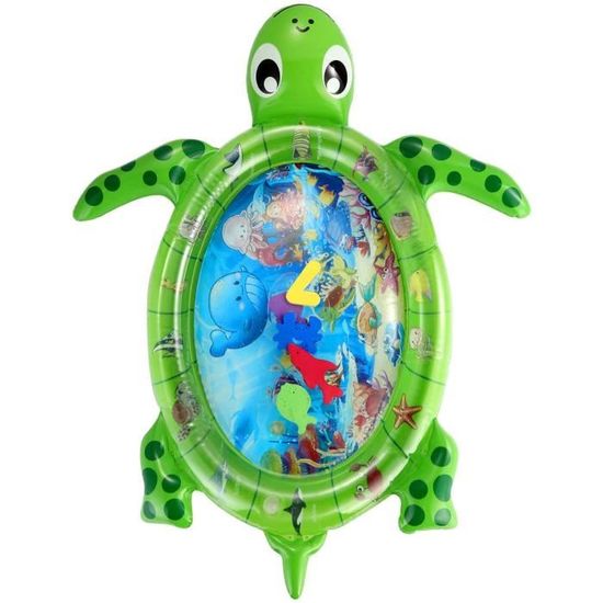 Tapis D Eau De Temps De Ventre Pour Bebe Tapis De Jeu Gonflable Pour Nouveau Ne Forme De Tortue De Mer Vert Cdiscount Jeux Jouets