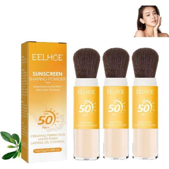 Mineral Sunscreen Setting Powder, poudre de protection solaire SPF 50 PA++, poudre de réglage de