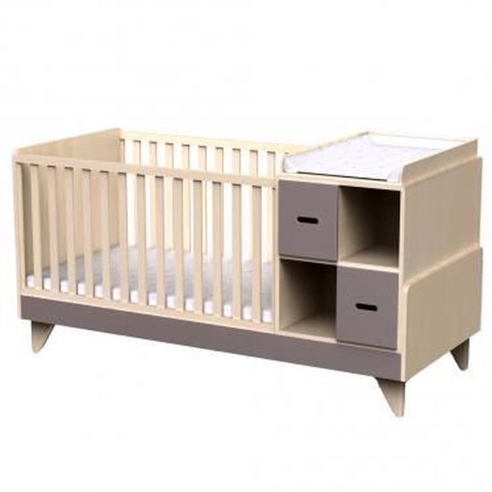 Lit Bebe Evolutif En Armoire Et Lit Junior Bleu Taupe Cdiscount Puericulture Eveil Bebe