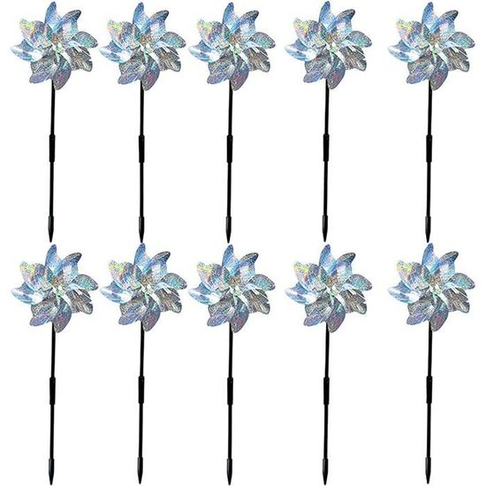 Moulins à Vent Réfléchissants Anti-oiseaux – 55 X 25 Cm, Multicolores, Pour Jardin Et Protection Des Cultures