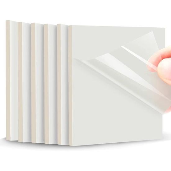 Lot de 300 feuilles de notes autocollantes transparentes, 75 x 75 mm ...