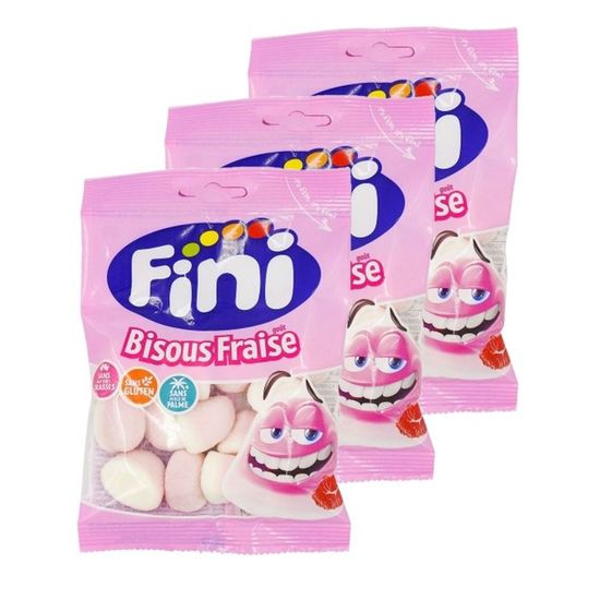 Fini Lot 3x Bonbon bisous fraise Sachet 90g Cdiscount Au quotidien