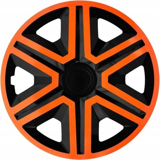 Enjoliveurs de roues - ACTION - noir-orange - 14" - universel - push-in