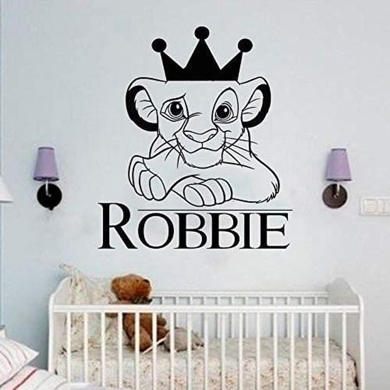 simba fait de beaux rêves avec prénom personnalisé Sticker roi lion