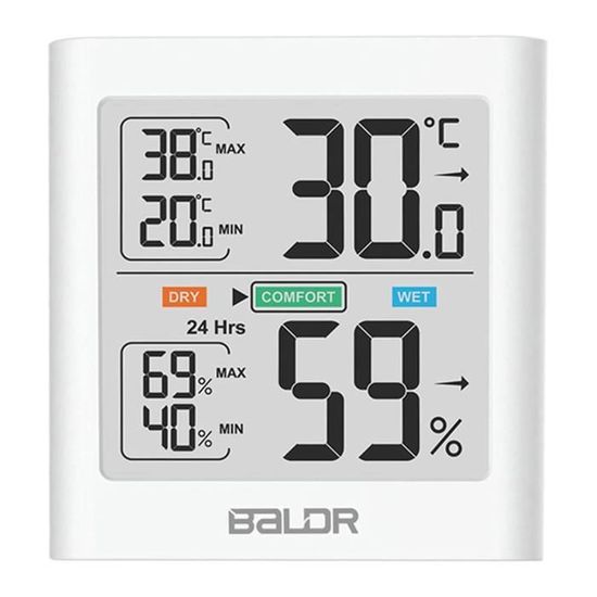 2 Thermomètres Hygromètres Intérieur LCD - Précision Mural Pour Chambre Bébé