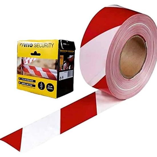 Ruban De Signalisation TopSoon 70mm X 200m - Rouge Et Blanc Non Adhésif - Pour Chantier Et Sécurité