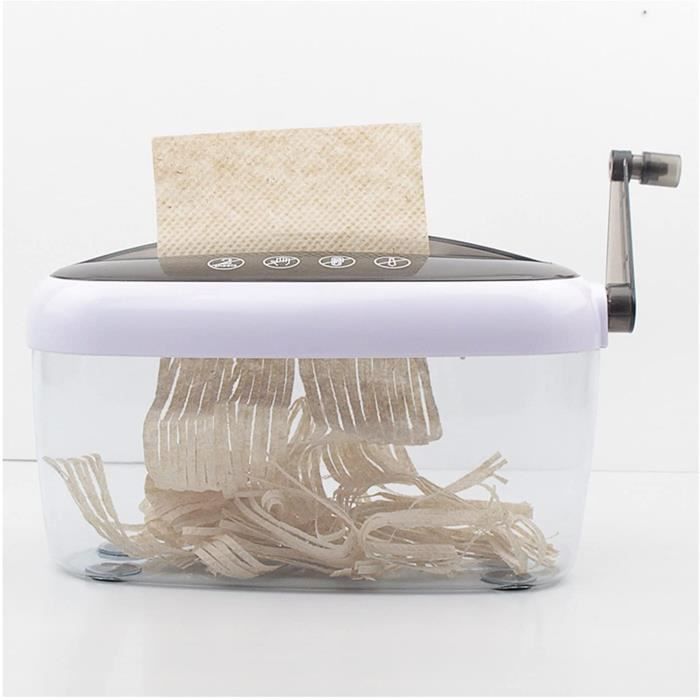 Déchiqueteuse Manuelle Miniature - Design Transparent Antidérapant - Pour Bureau, École, Maison (Sans Électricité)