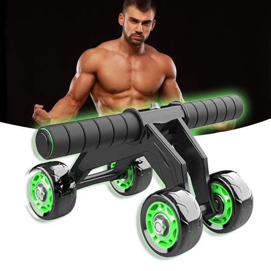 AB Roller Wheel,AB Roller Exercise 4 Roues Roue Musculaire Abdominale avec Genouillère Mat Core Entraîneurs Abdominaux