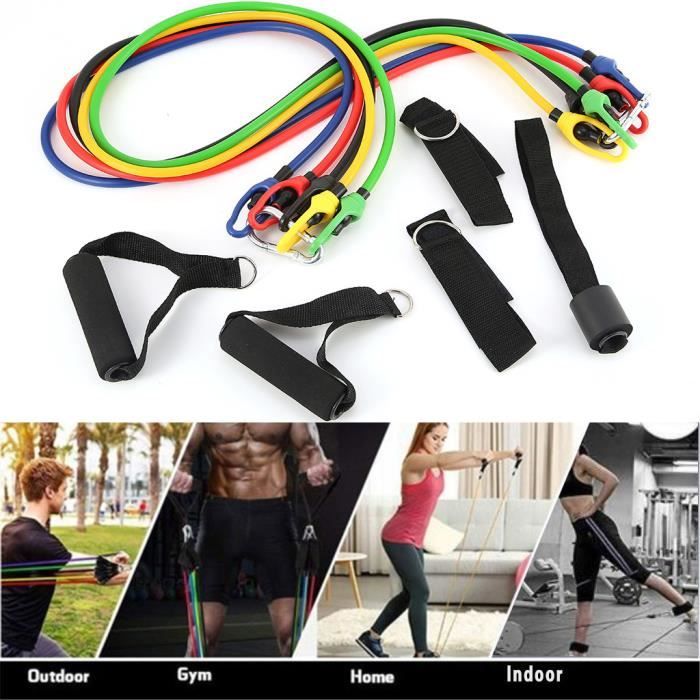 11 pcs - ensemble caoutchouc naturel Latex Fitness bandes de résistance exercice élastique Pul wv2906