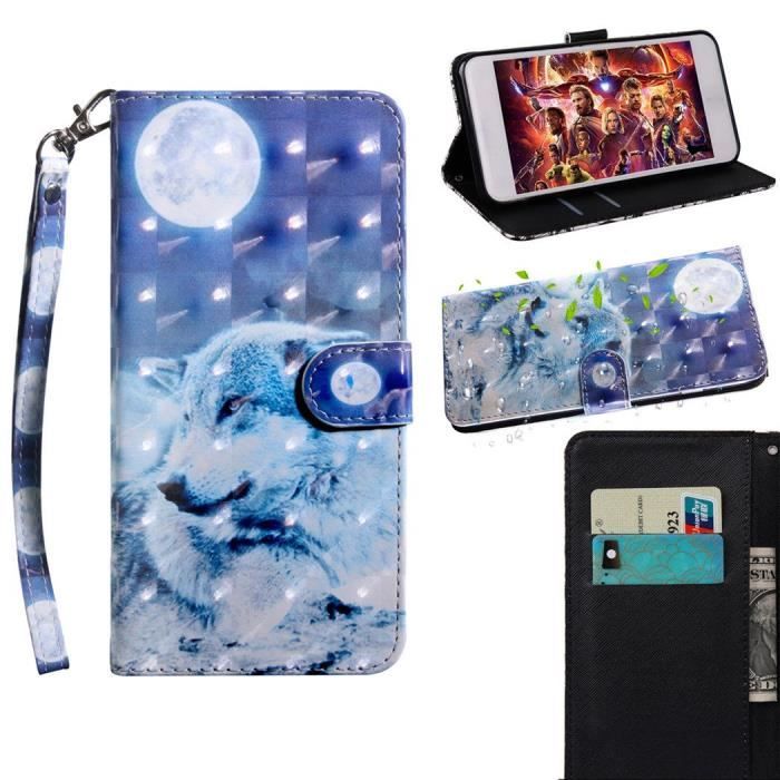 VoiceMe Housse Étui pour Huawei P Smart Plus 2018, PU Cuir et TPU Doux Belle 3D Portefeuille Magnétique Support Dragonne -O50