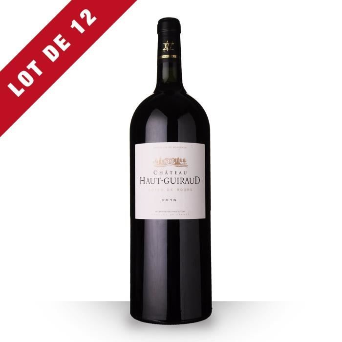 Lot de 12 - Magnum Château Haut-Guiraud 2016 AOC Côtes de Bourg - 12x150cl - Vin Rouge