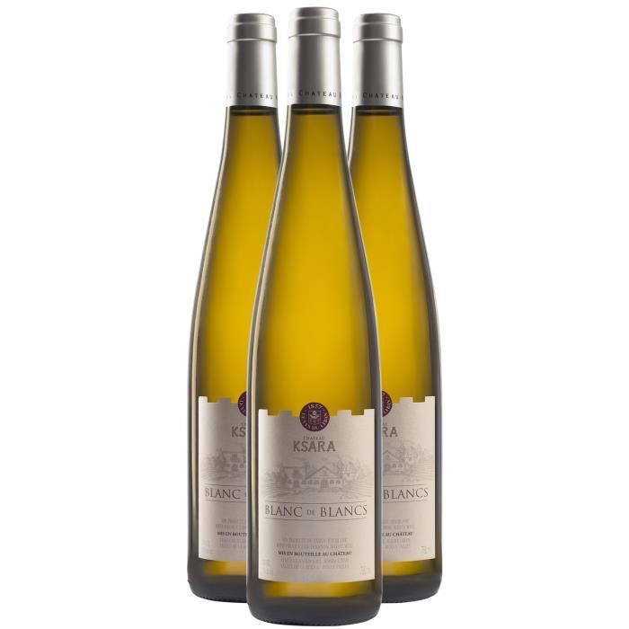 Château Ksara Blanc de Blancs Blanc 2021 - Lot de 3x75cl - Vin Blanc - Origine Liban - Appellation . Bekaa - Cépages Sauvignon Blanc
