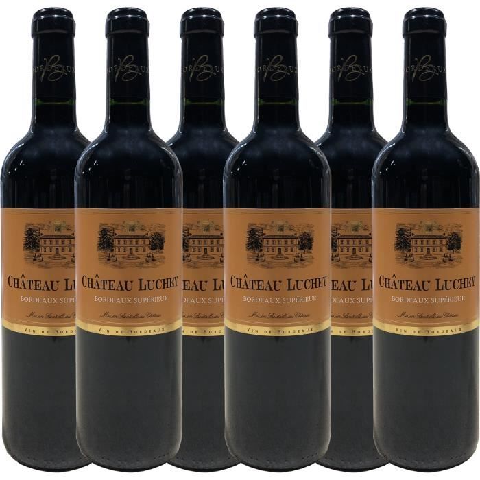 Château Luchey 2018 - vin rouge - Bordeaux Supérieur AOC - lot de 6 bouteilles.
