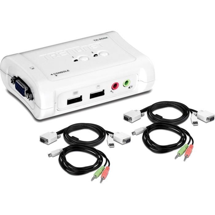 TRENDnet Switch KVM 2 ports USB-VGA + Audio, TK-209K