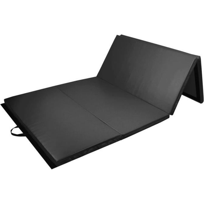 PRISP - Tapis de Sol 240cm pour Gymnastique et Fitness - Matelas de Gym Épais de Pliable pour la Maison - 240 x 120 x 5 cm - Noir