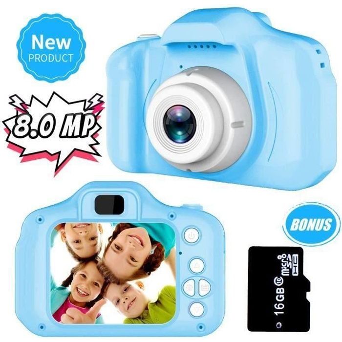 SHAN NetBoat Jouets 3-8 Ans Garçons Joy-Fun Appareil Photo Enfants 8.0 MP Appareil Photo Numerique Enfant Vidéo Record Électronique