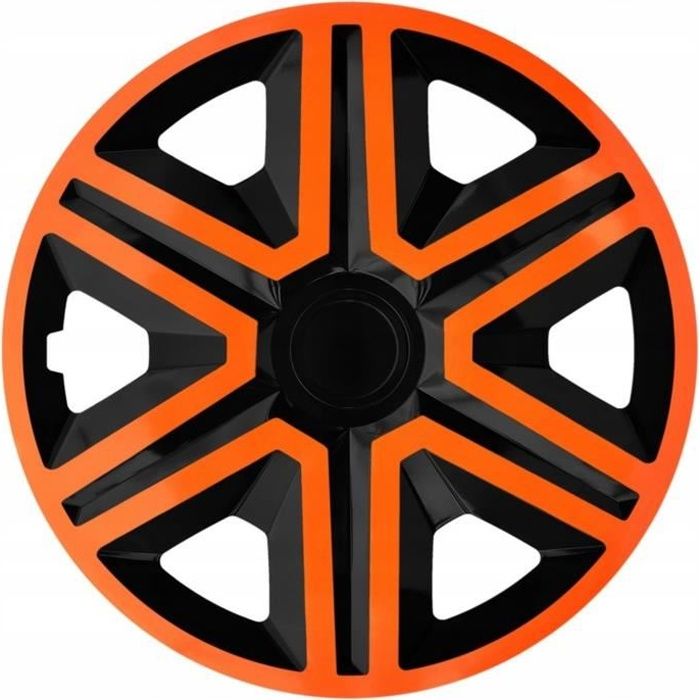 Enjoliveurs de roues ACTION noir-orange 14 - lot de 4 pièces