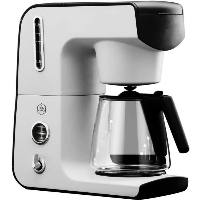 Cafetière LEGACY électrique à filtre - Design vintage rétro et élégant - Verseuse en verre - Grande capacité 1,25 L - 10 tasses - 15
