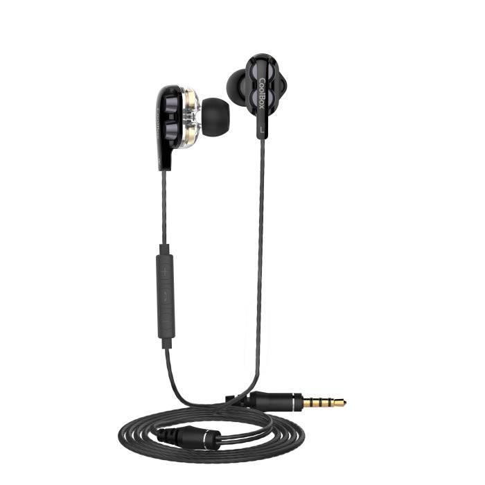 CoolBox CoolJoin, Avec fil, écouteur, Binaural, Intra-aural, 20 - 20000 Hz, Noir