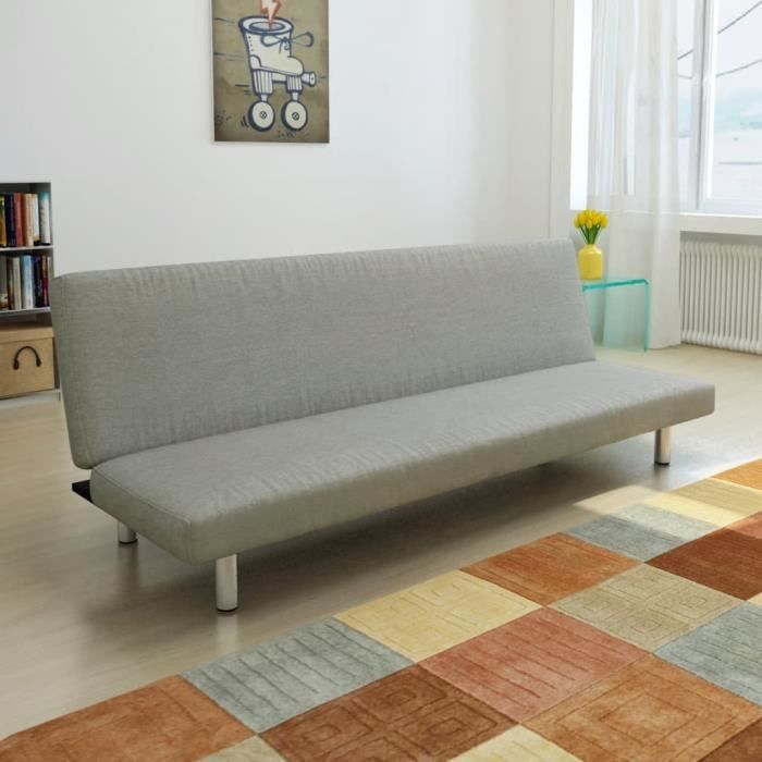 Canapé-lit inclinable 3 positions Clic-clac pour intérieur maison Gris foncé -PAI